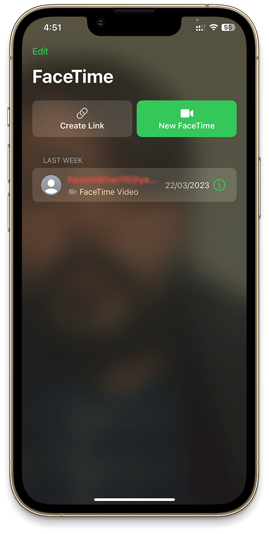 Make a FaceTime Call on iPhone to enable Voice Isolation